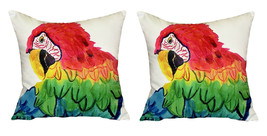 Pair of Betsy Drake Parrot Head No Cord Pillows 18 Inch X 18 Inch - £63.30 GBP