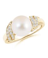 ANGARA Freshwater Pearl Ring in 14K Solid Gold (Grade: AAA | 9mm Pearl) - $1,904.62