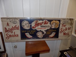 Vintage Smo-KO Tobacco Cigarettes Cardboard Sign - $6,380.97 MXN
