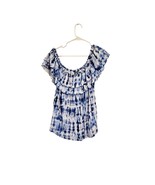 Lauren Ralph Lauren XL Blue White Tie-Dye Bardot Blouse - €25,66 EUR