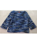Vince Camuto Sweater Womens Small Blue Hairy Space Dye Long Sleeve Round... - £18.94 GBP