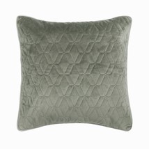 Decorative 16&quot;x16&quot; Geometric &amp; Quilted Grey Velvet Pillow Covers, Diamond Grey - £23.06 GBP+