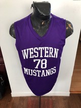 Womens Xlarge Basketball Jersey Western Mustangs #78 Reversible White / Purple - £6.36 GBP