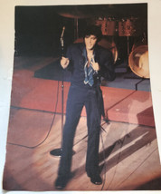 Elvis Presley Magazine Pinup On Stage In Black Las Vegas - £3.94 GBP