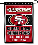 San Francisco 49Ers 5 Time Super Bowl Champions Double Sided Garden Fl - £30.90 GBP