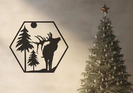 LaModaHome Rustic Deer Metal Wall Art for Christmas Decor, Living Room - Festive - £26.55 GBP+