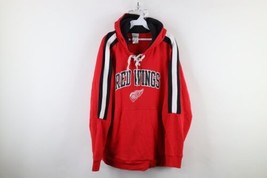 Vintage NHL Mens 2XL Spell Out Detroit Red Wings Hockey Jersey Hoodie Sweatshirt - £52.22 GBP