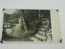 1907 Saco Lake in White Mountains , N.H. Old Stone steps and boat dock. - £4.14 GBP