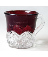 Heisey Glass Ruby Red Flash Souvenir Cup New Haven Conn - £6.27 GBP