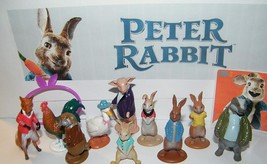 Peter Rabbit Quality Figure Set of 10 with Rabbit Wristlet and Sticker - £12.60 GBP