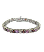 13.00 Carat Multi Gemstone Bracelet 14K White Gold 7 Inches Morganite Pi... - $8,911.25 CAD