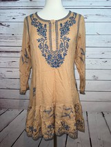 Urban Mangoz Dress Medium Bohemian Boho Hippie Beige Embroidered Sheer NWT - $456.84 MXN