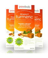 powbab Peanut Turmeric Supplement Bites Protein Snack, Organic Curcumin ... - £14.69 GBP