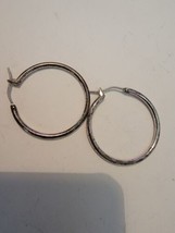 Silver Tone Hoop Earrings - £11.39 GBP