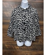 Appraisal Jacket Black And White Giraffe Print Small 4 Large Button Roun... - $27.55