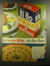 1949 Sunshine Hi Ho Crackers Ad - It&#39;s Sunshine Hi Ho.. For finer flavor - £14.78 GBP
