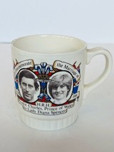 Queen Elizabeth Princess Diana Royal Glass Cup Mug Broadhurst Wedding Ch... - $39.55