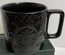 Starbucks 2023 Las Vegas Collection Matte Black Ceramic Mug 14 oz. W/ Adornments - $43.00