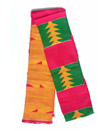 African Kente Scarf Handwoven Ghana Sash Asante Stole African Art Textil... - $41.05 CAD