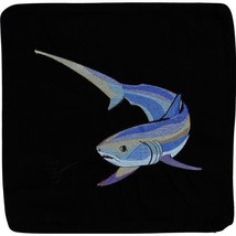 Embroidered Cushion Pillow Cover Marine Art Thresher Shark Outdoor Marine Canvas - £27.93 GBP