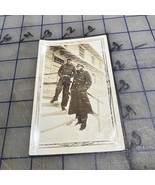 Vintage Photograph 1940s Two Men In Uniform Standing In Snow - $9.31