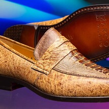 Fangio Classic Penny Loafer Genuine Ostrich Leg Quill Shoes Orix image 11