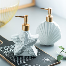 Sea Star Seashell Starfish Ceramic Lotion Liquid Hand Soap Dispenser Pump Bottle - £14.09 GBP