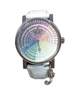 Juicy Couture Watch Rainbow Number Face Silver J Charm White Leather Strap - €71,39 EUR