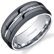 Men's 8mm Black Titanium Modern Style Ring - $75.99+