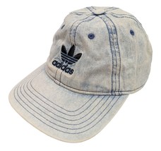 Adidas Trefoil Women&#39;s Relaxed Strap Back Cap Hat Washed Blue Denim SHIP... - £19.37 GBP