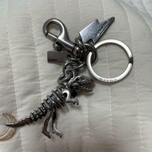 Coach Dinosaur Keychain Used key ring silver - £164.33 GBP