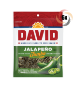 6x Bags David Jalapeno Jumbo Sunflower Seed Bags | 5.25oz | Salted &amp; Roa... - $35.97 CAD