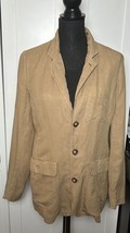 Alex Mill Women&#39;s Chore Work Coat Jacket S Brown Linen Blend Pockets Lined - $42.97