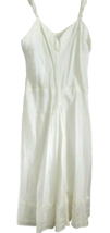 VTG Retro 50s Noisy Skylon Acetate White Full Slip 36 Taffreda Scalloped Zipper - £39.98 GBP