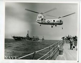 Official US Navy Photo Lake Champlain CVA-39 &amp; USS Salem CA-139 - $31.64