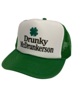 Funny St Patricks Day Hat Drunky McDrunkerson Trucker Hat Adjustable Green Party - $17.56