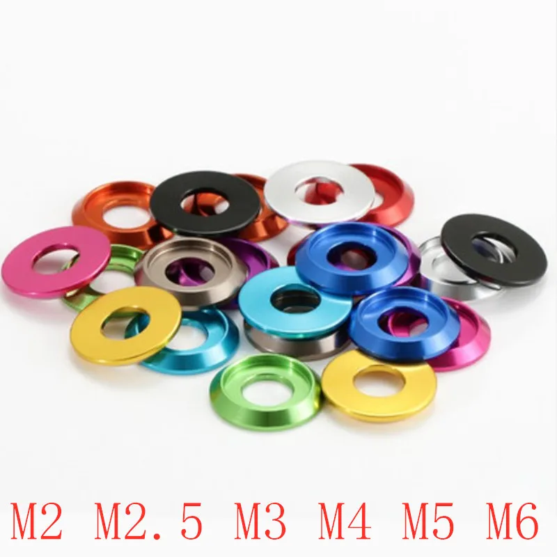 Game Fun Play Toys 10pcs M2 M2.5 M3 M4 M5 M6 colourful Aluminum cup head washer  - £23.23 GBP