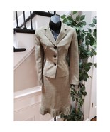 Evan Picone Womens Beige Single Breasted Three Button Blazer &amp; Skirt Set... - $78.53 CAD