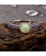Beautiful Combination of Ethiopian Opal and Tanzanite 925 sterling silve... - £80.15 GBP