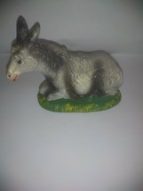 Vintage Molded Nativity Seated Donkey Figure Made in Italy 3 inches - $15.59
