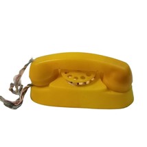 Vintage Doll Telephone Yellow Rotary Dial Plastic Play Phone Land Line B... - £10.25 GBP