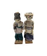 Set of 2 Hand Made Folk Art Dolls Ethnic Boy and Girl 5&quot; Tall - $127.93 MXN