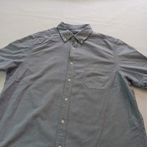 George Button-Down Collar Men's Blue Cotton Shirt Short Sleeve Size L (42-44) image 6