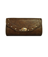Distressed Brown Tool Bag Studded W/Twist Latch - $59.88 CAD