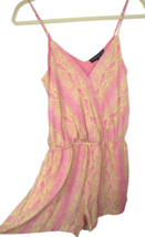 Generation Love Women&#39;s XS Silk Romper Snake Print Pink Yellow, Pockets - £39.19 GBP
