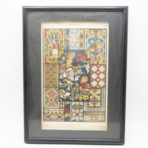 Vintage Glass Painting Glasmalerei Framed Lithograph Print - £58.96 GBP