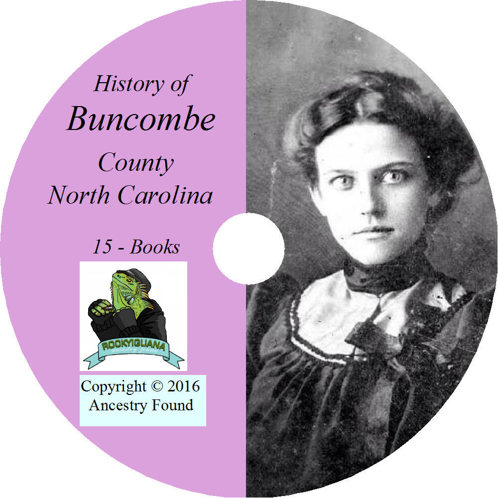 BUNCOMBE County North Carolina NC - History Genealogy Asheville -15 Books CD DVD