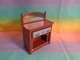 2005 Fisher Price Loving Family Dollhouse Replacement Brown Hutch w/ Drawer - $4.49