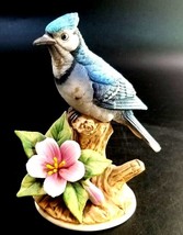 Vintage Andrea by Sadek Porcelain Blue Jay Figurine  #9386 - £35.60 GBP