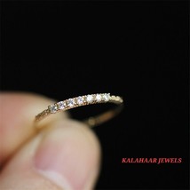 Minimalist Diamond Ring Gold | Royal Luxury Elegant Gold Wedding Ring | Also in  - £81.51 GBP